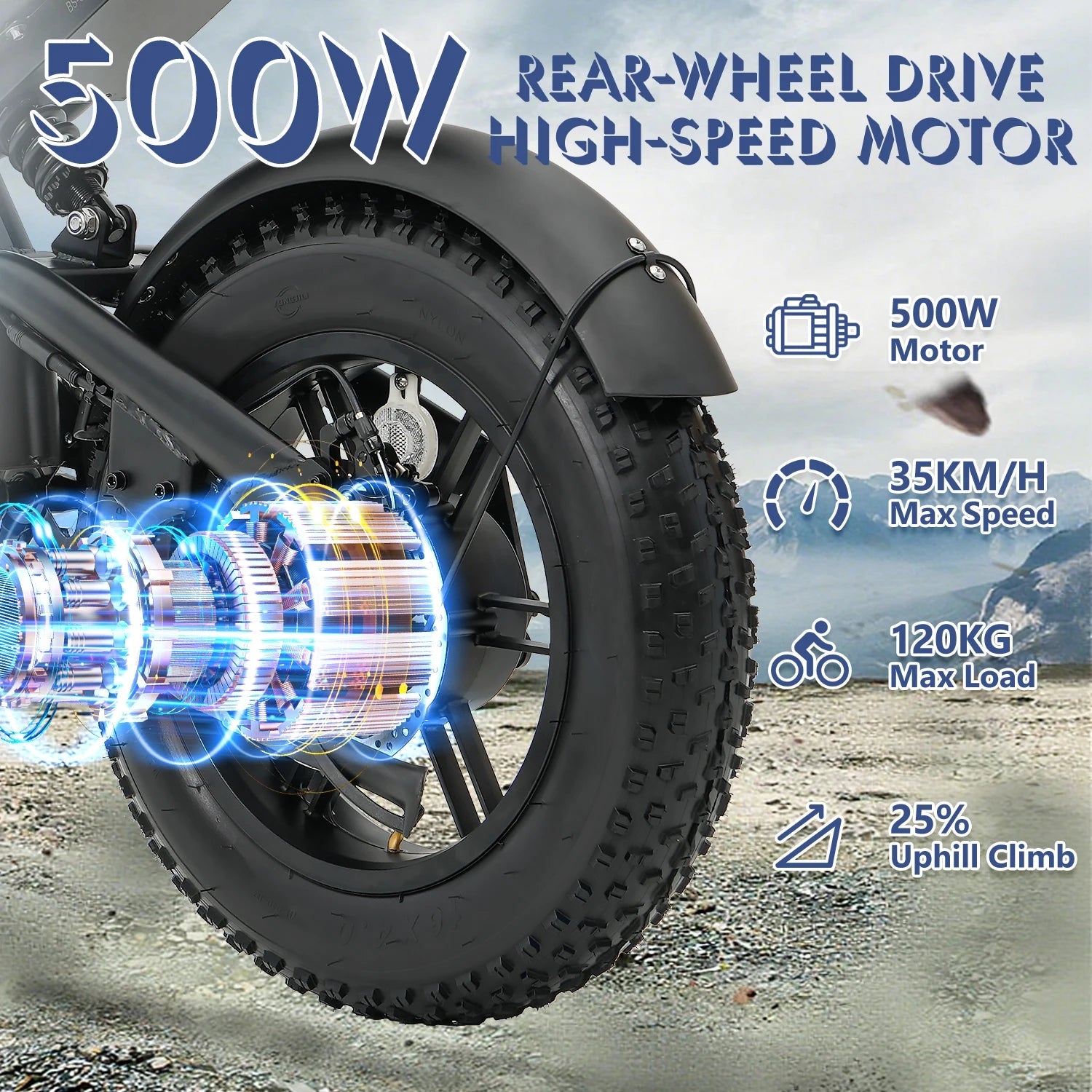Electric Bike Hidoes B6Mini 500W High Speed Motor 48V10.4AH Battery  Electric Bicycle 16 Inch Off-road Air Fat Tire Adult E-bike Torange