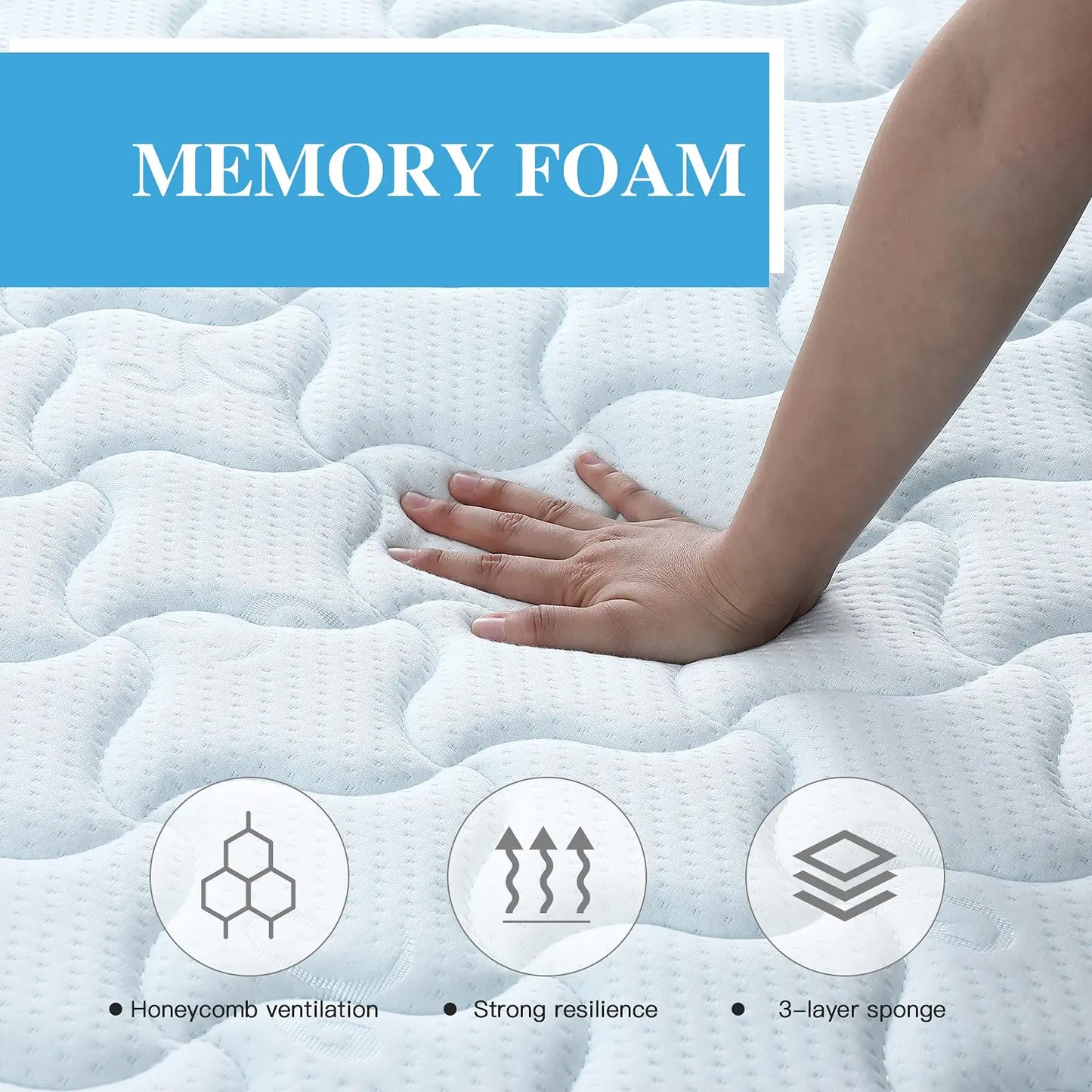Good Nite 3FT Spring Mattress, Medium Firm, Memory Foam 90x190x18cm