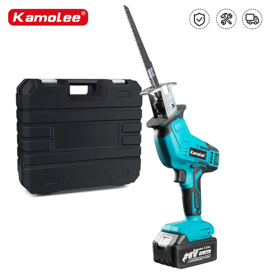 Kamolee 3600W 12000SPM Brushless Cordless Electric Reciprocating Saw Variable Speed Metal Wood Cutter Tool For Makita 18V Batter