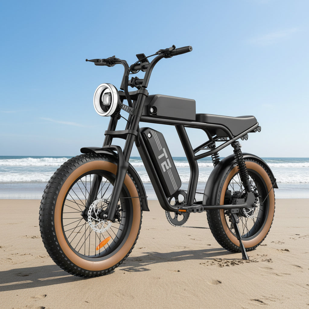 Electric Bike URLIFE T2 500W Motor 48V15.6AH Battery Adult Travel Electric Bicycle 20*4 In All Terrain Off-Road Fat Tire E-bike Torange