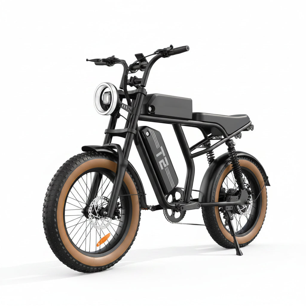 Electric Bike URLIFE T2 500W Motor 48V15.6AH Battery Adult Travel Electric Bicycle 20*4 In All Terrain Off-Road Fat Tire E-bike Torange