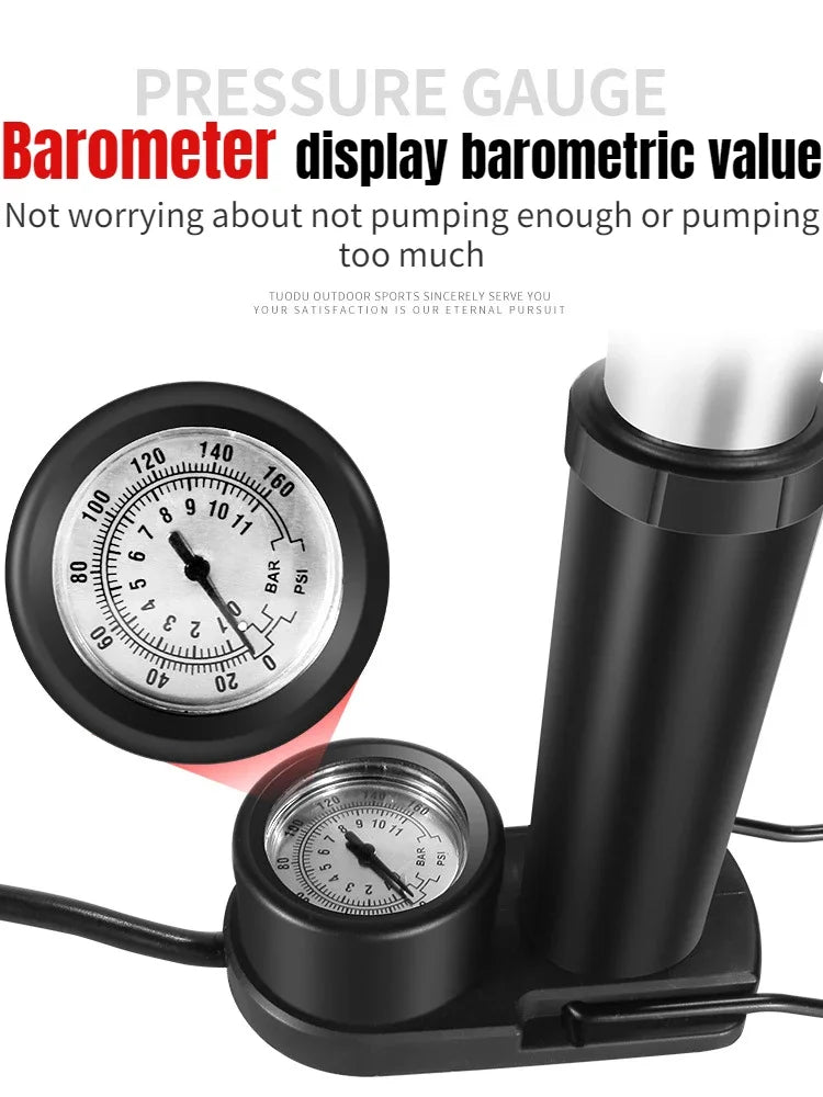Bicycle Mini Pump 160PSI MTB Bike Manual Air Pump Balloon Tire Inflator Schrader Valve Floor Pump Cycling Accesoriess Torange