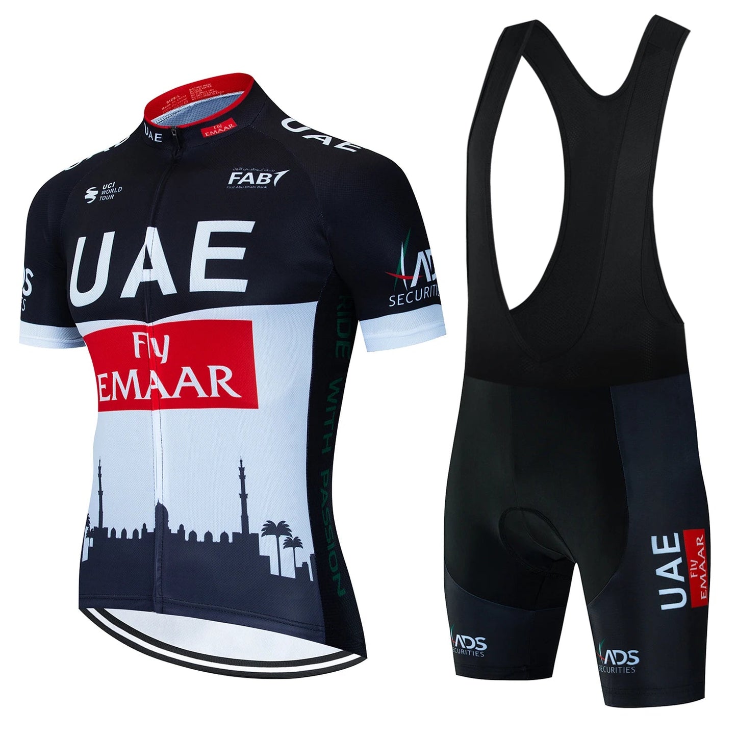 2025 UAE Cycling Jersey Set MTB Uniform Bike Clothing Summer Breathable Bicycle Shirt Ropa Ciclismo Bib Pants Maillot Ciclismo Torange