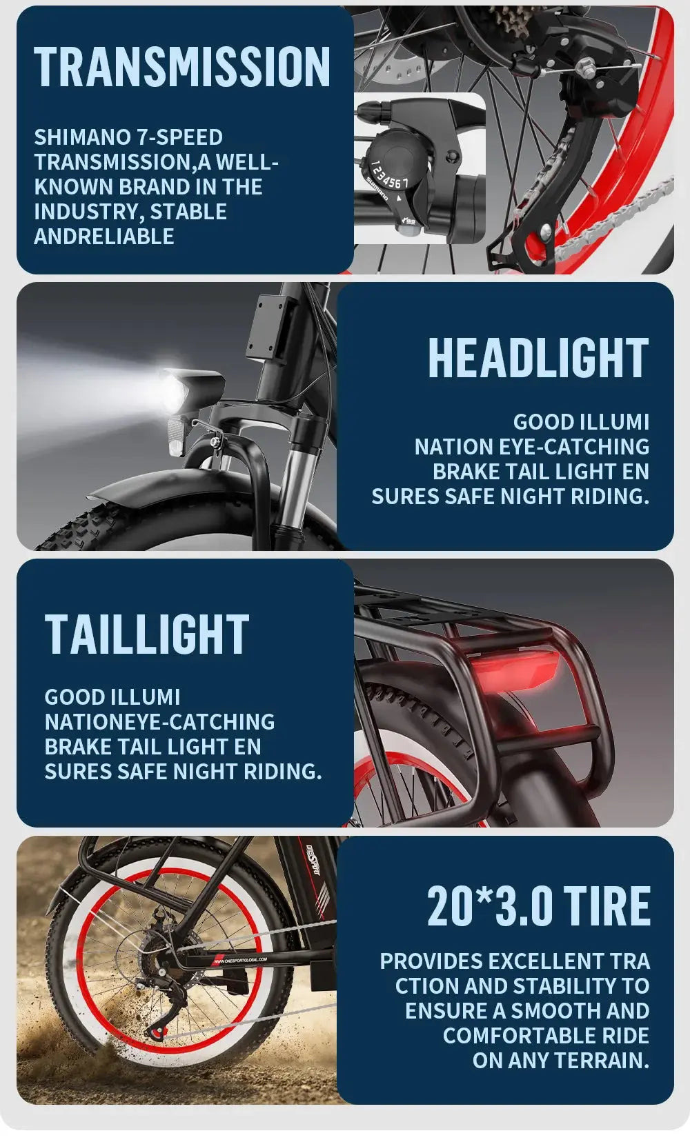 ONESPORT OT16-2 Folding E-Bike, 20'' Tires, 250W Motor, 48V 17Ah Battery, Shimano 7-Speed, 25km/h, Disc Brakes Torange