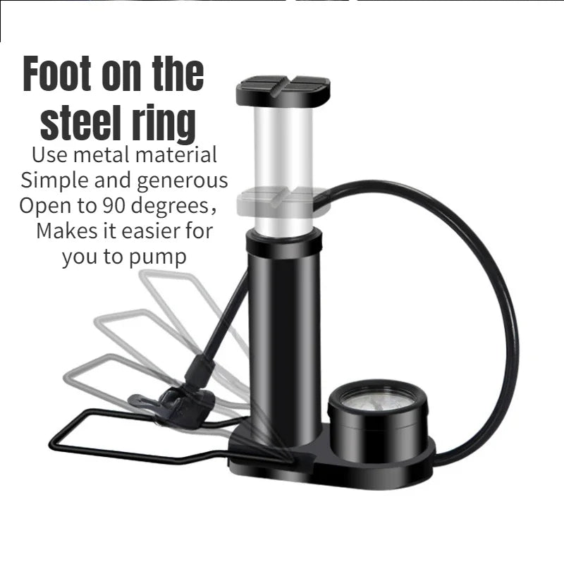 Bicycle Mini Pump 160PSI MTB Bike Manual Air Pump Balloon Tire Inflator Schrader Valve Floor Pump Cycling Accesoriess Torange