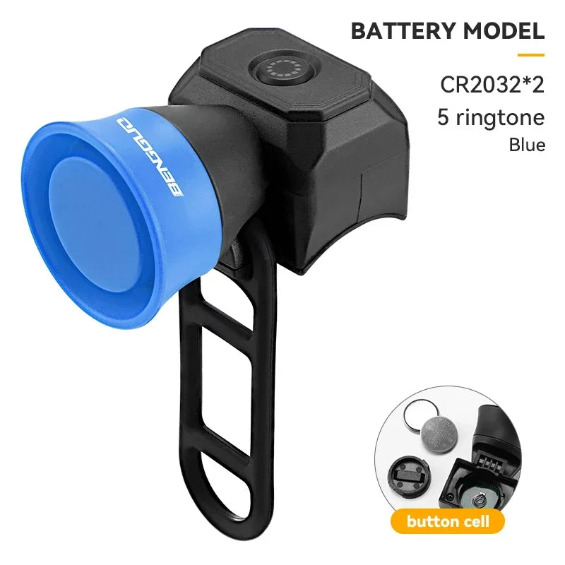 5 Mode Bike Electric Bell Horn Cycling USB Charging Motorcycle Ring Antitheft Waterproof Alarm Mountain Road Bicycle Accessories Torange