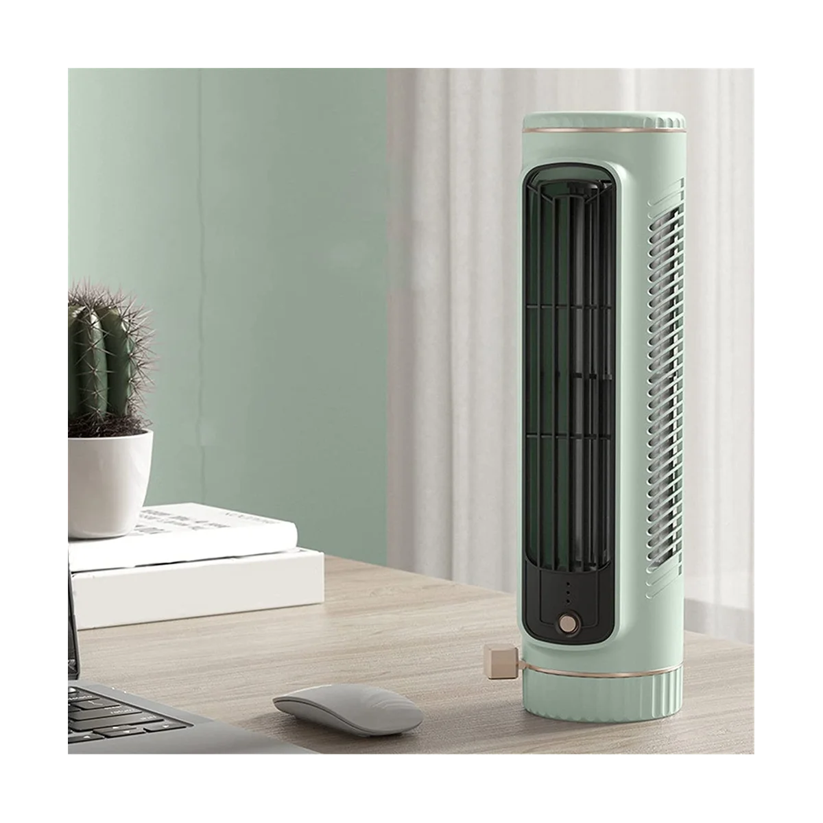 Portable Automatic Remote Air Conditioner, USB Personal Air Conditioner Mini Conditioner with 3-Speed Electric Fan Green