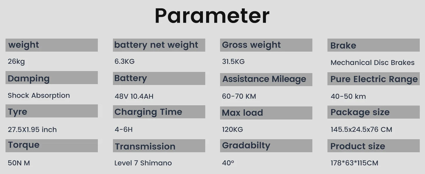 GUNAI 750W Electric Bicycle Motor 27.5Inch Off-road Tyre Electric Bike 48V 10AH Battery Mountain Adults Motorcycle EU Stock