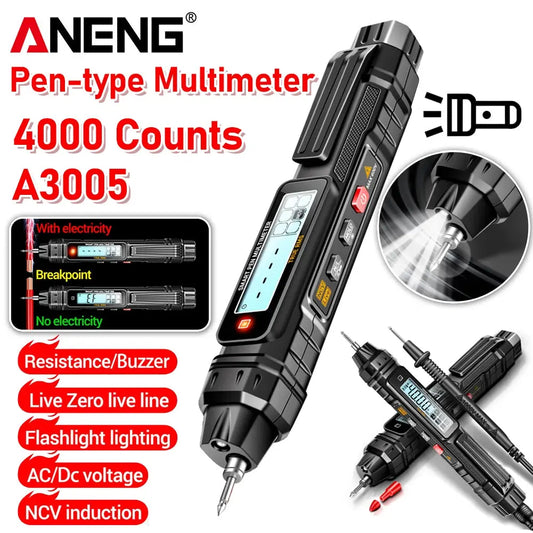 ANENG A3005 Digital Multimeter Pen Type 4000 Counts Voltage Resistance Capacitance Hz Tester Voltage Ohm Diode NCV Tester Tools Torange