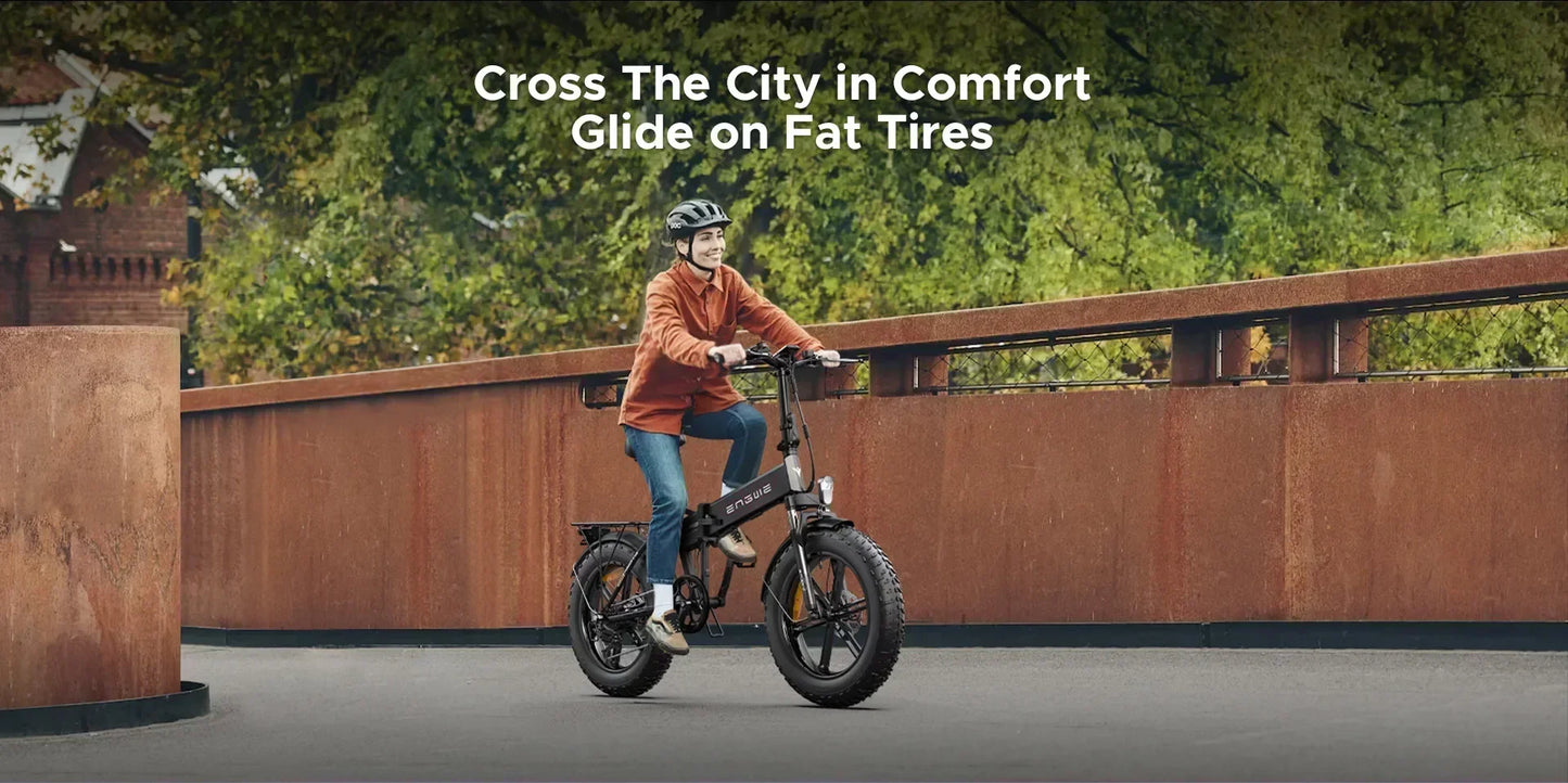 ENGWE Electric Bicycle 750W Powerful Motor 48V13AH Lithium Battery City Folding Electric Bike 20*4.0 Inch Fat Tire Snow E-bike