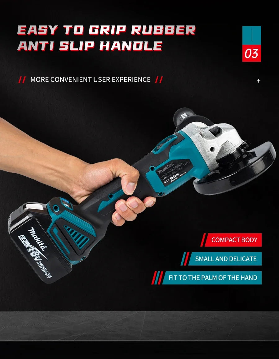 Makita 18V DGA404 Brushless Lithium Electric Angle Grinder Rechargeable Cutting Machine High Power Polishing Machine