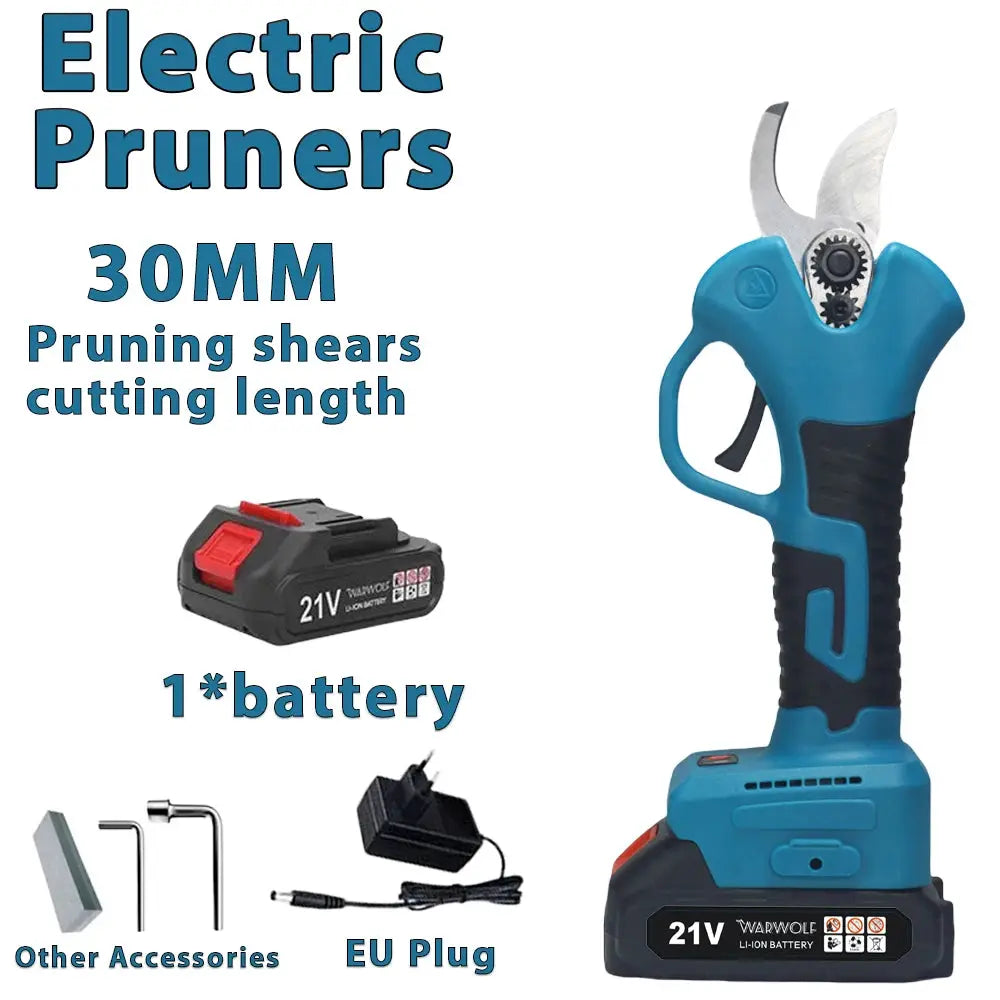 30mm Cordless Electric Scissors Pruning Shears Tree Garden Pruner Cutter Branches Pruning Power Tools For Makita 18v Battery Torange