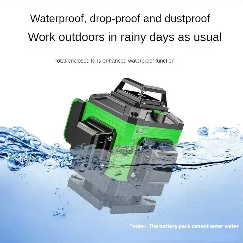 High Precision360° Self-leveling Laser Level Instrument with 3000mAh Battery High Power Green Laser 3D/4D 12/16 Lines Laser Vert Torange