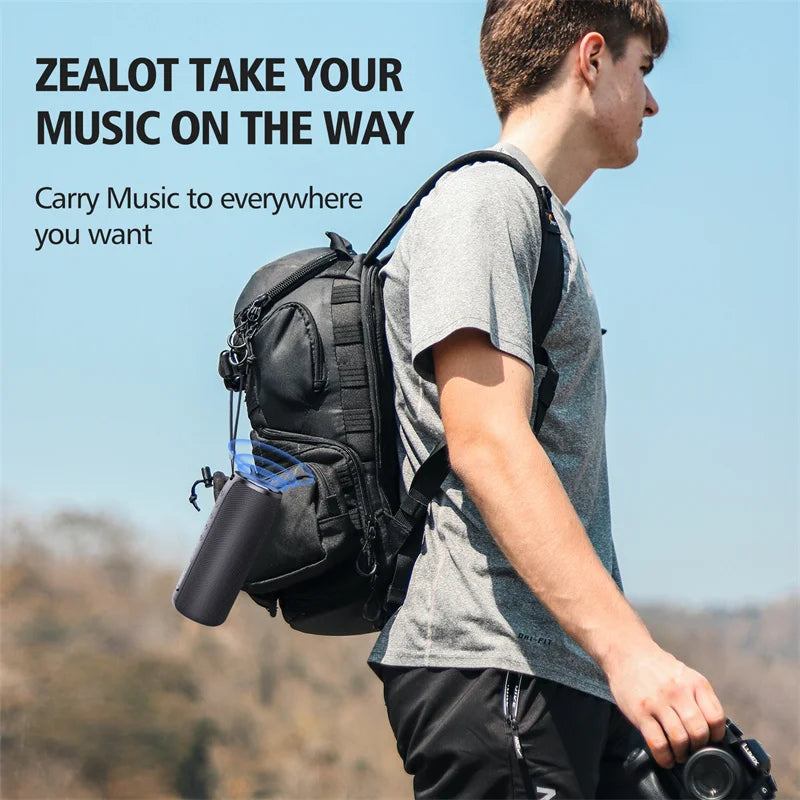ZEALOT S51 Powerful Bluetooth Speaker Bass Wireless Speakers Subwoofer Waterproof Sound Box Support TF, TWS, USB Flash Drive