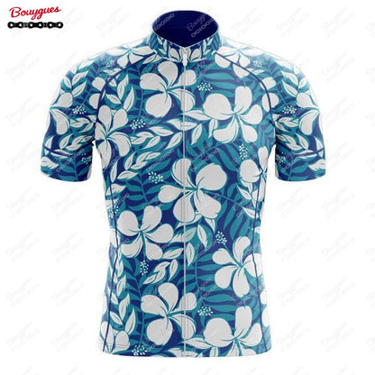 15 Styles Floral Cycling Jersey for Men Short Sleeve Reflective MTB Maillot Downhill Pro Team Mountain Bicycle Clothing Summer Torange