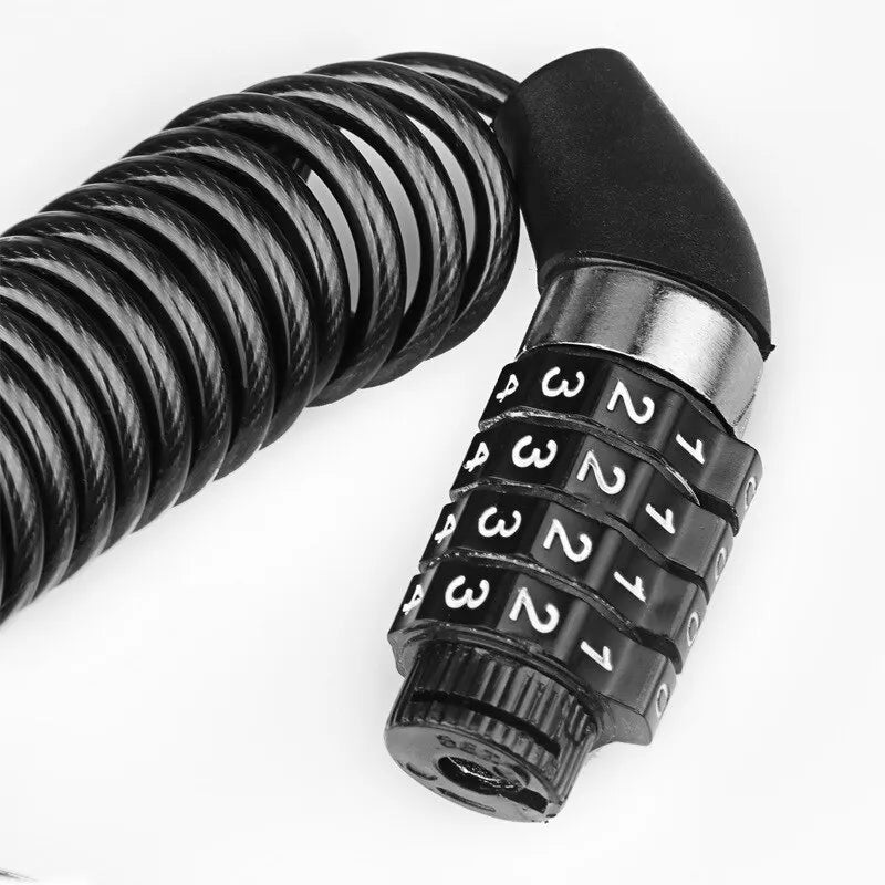 Bicycle Lock Steel Cable Chain Security Password 4 Digit Lock Anti-Theft Combination Number Code Safety Bike Bicycle Accessories