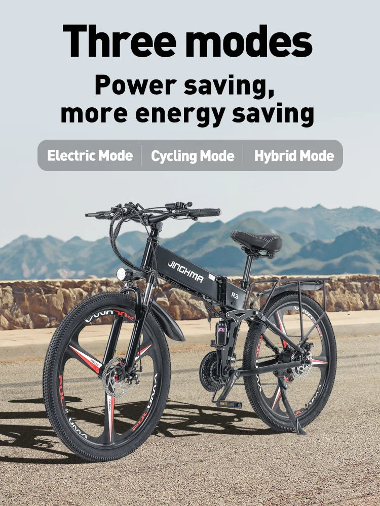 JINGHMA R3 Electric Bicycle 48V 800W e bike men's Mountain bike 26 inch Adult Electric bike Off-road Bike 48V12.8Ah City Ebike