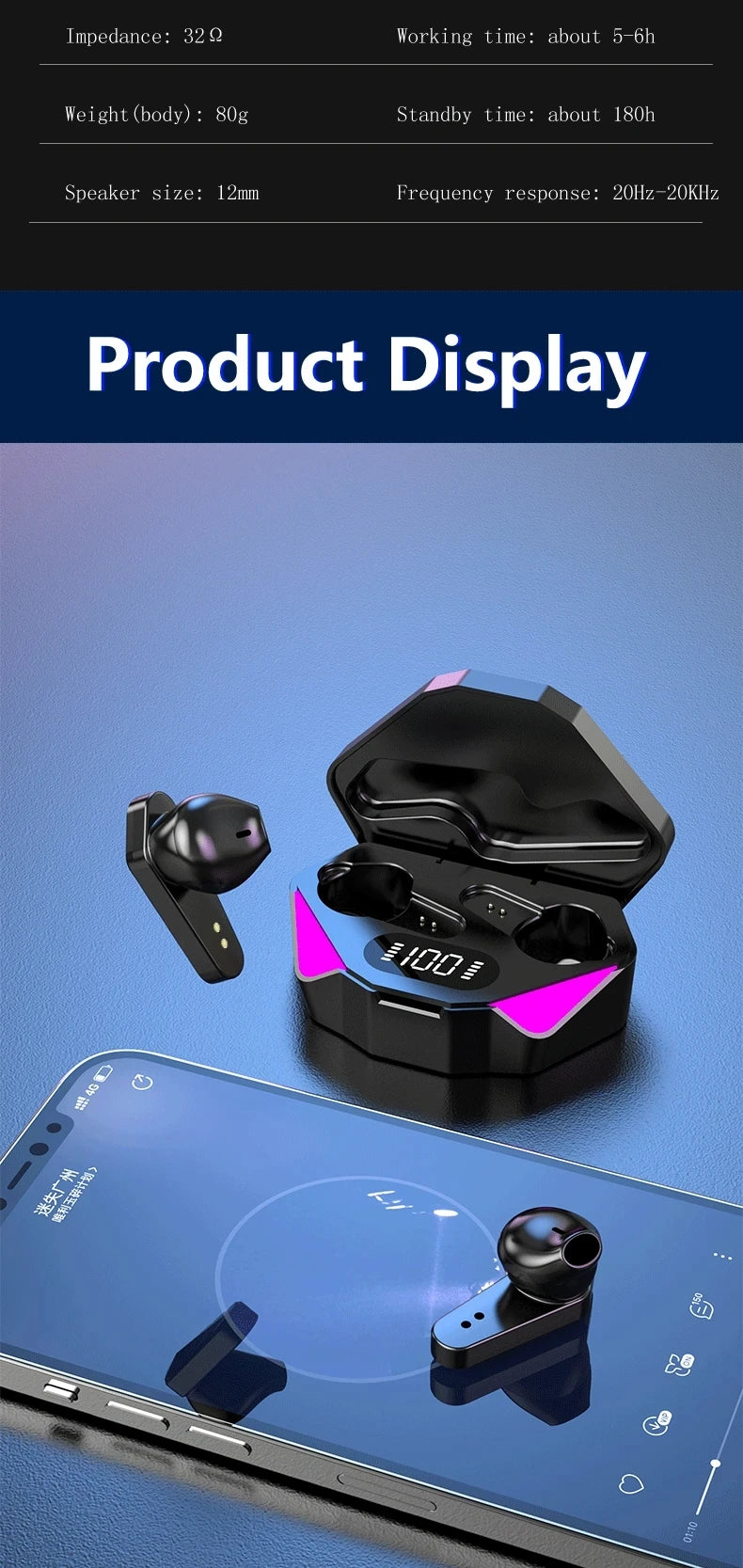 X15 TWS Gaming Earbuds Wireless Bluetooth Earphones With Mic Bass Audio Sound Positioning 9D Stereo Music HiFi Headset For Gamer