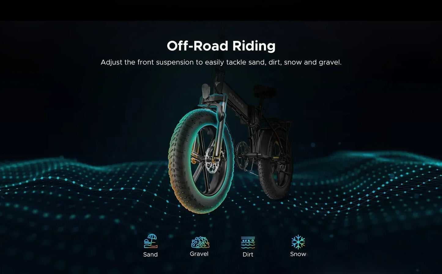 ENGWE Electric Bicycle 750W Powerful Motor 48V13AH Lithium Battery City Folding Electric Bike 20*4.0 Inch Fat Tire Snow E-bike