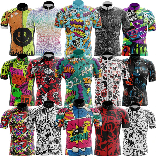 Comics Team Men Cycling Jersey MTB Maillot Bike Shirt Downhill Jersey High Quality Pro Team Tricota Mountain Bicycle Clothing Torange