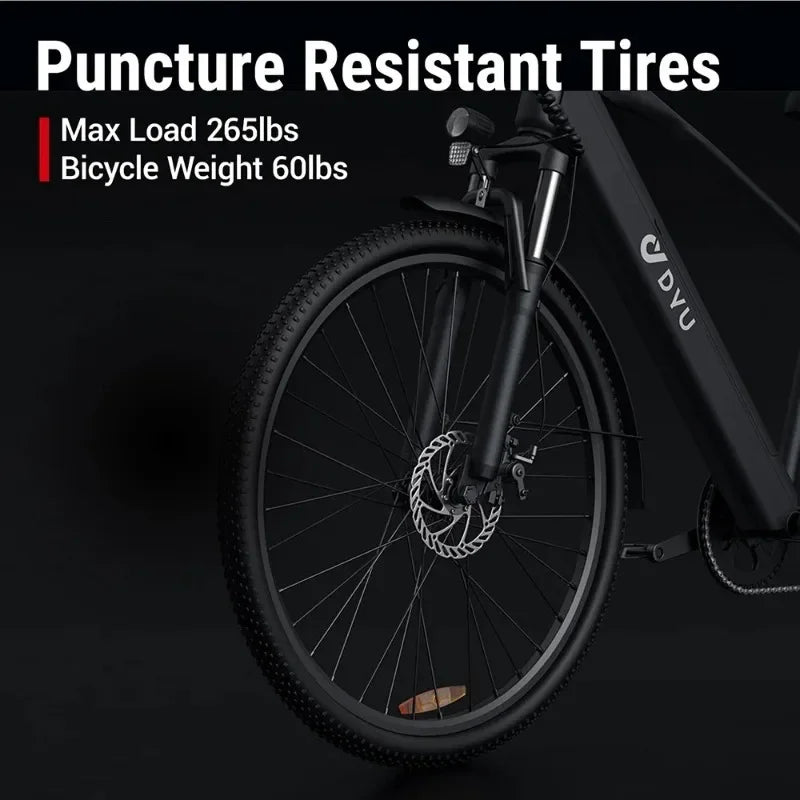 Electric Bicycle DYU C5 350W Brushless Motor 48V10AH Built-in Lithium Battery E-bike 27.5 Inch Tire Adult Urban Electric Bike