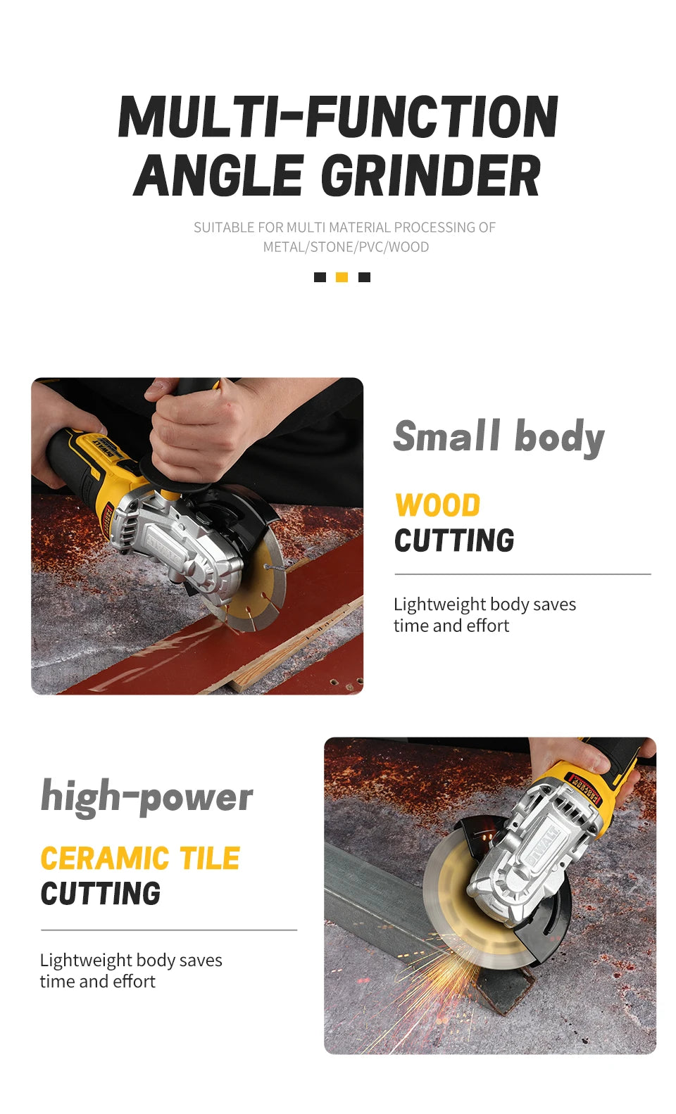 DEWALT DCG405FN 125MM lithium charging angle grinder multifunctional cutting machine wireless polishing machine