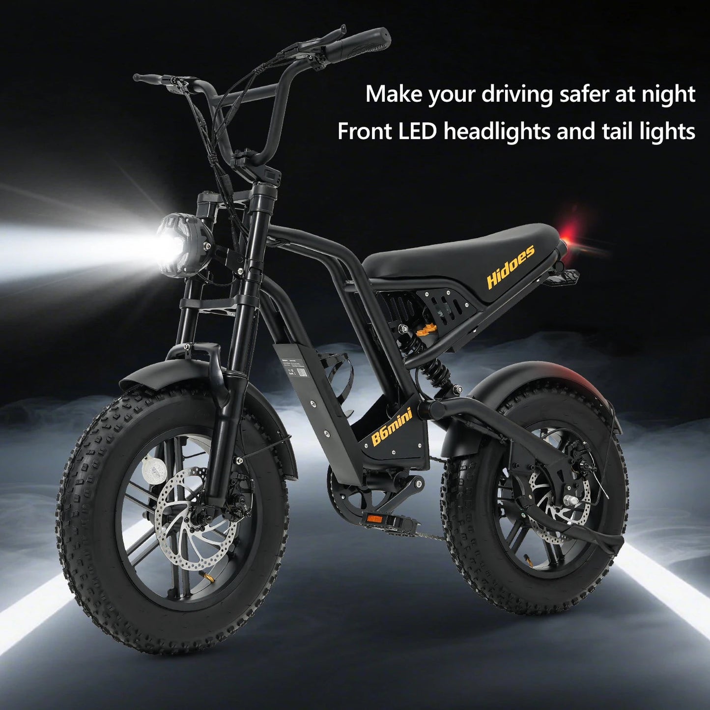 Electric Bike Hidoes B6Mini 500W High Speed Motor 48V10.4AH Battery  Electric Bicycle 16 Inch Off-road Air Fat Tire Adult E-bike Torange