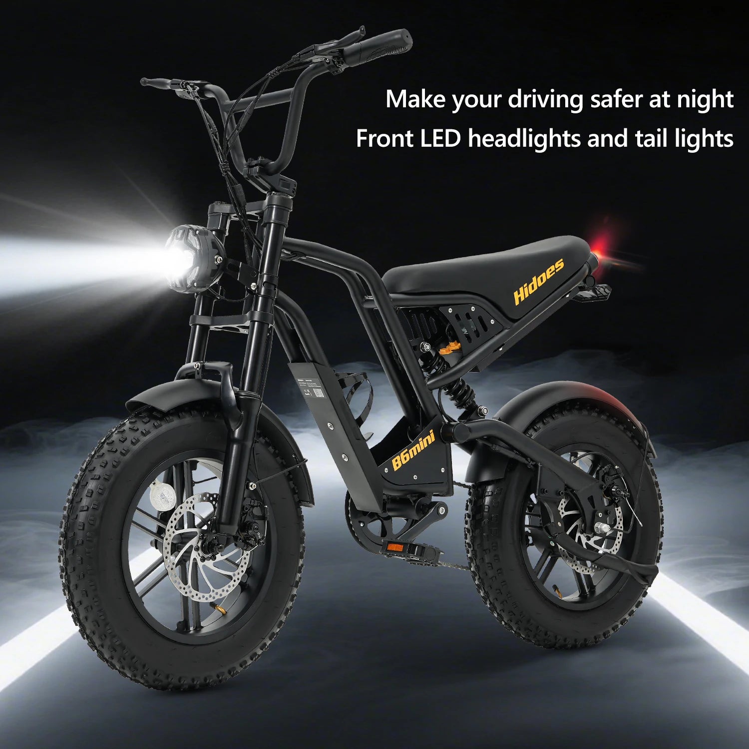 Electric Bike Hidoes B6Mini 500W High Speed Motor 48V10.4AH Battery  Electric Bicycle 16 Inch Off-road Air Fat Tire Adult E-bike Torange