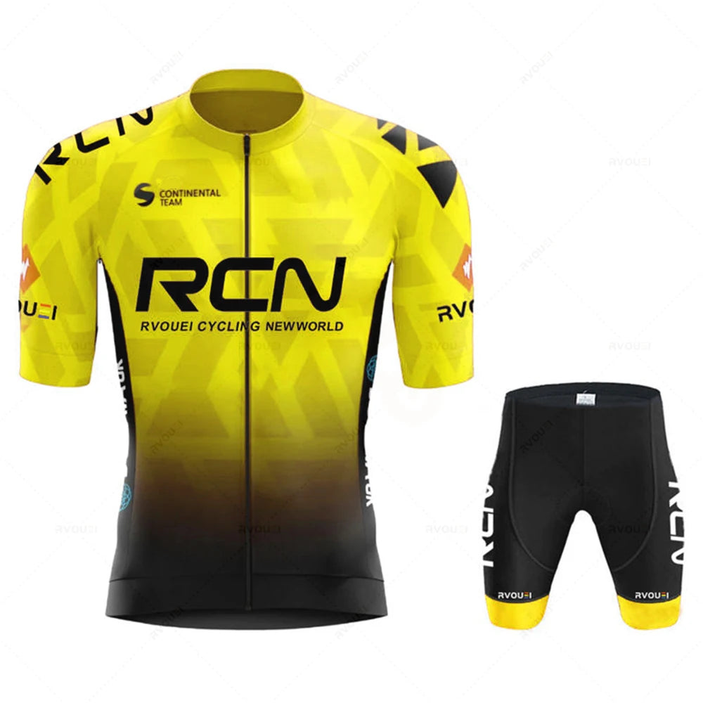 2026 Rvouei Team Cycling Jersey Set Summer Breathable Road Bicycle Suit Riding Uniform Bike MTB Clothing New Sports Cycling Kits Torange