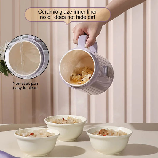 220V /110V Fully Automatic Mini Stew Pot Porridge Pot Household Electric Stew Pot Ceramic BB Soup Porridge Cooker EU/US Plug
