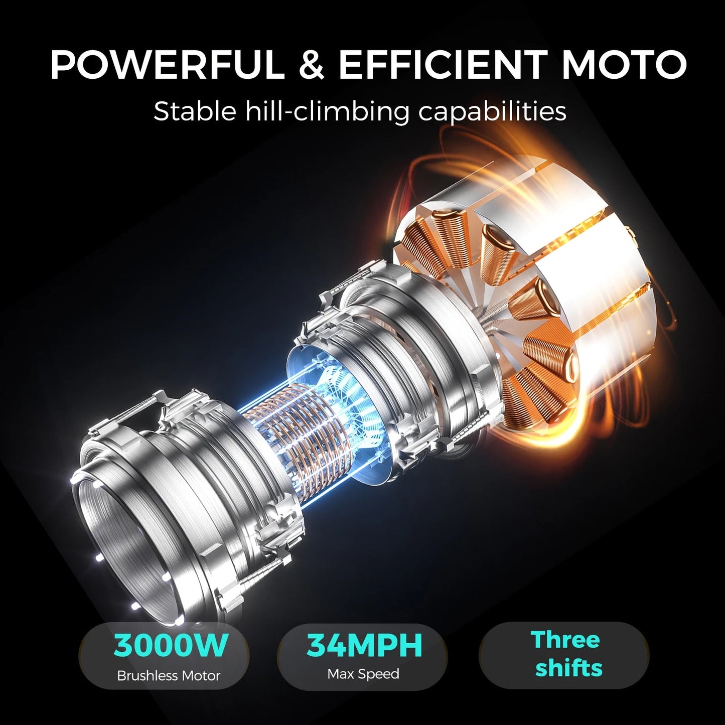 Electric Bike E-MOTO Y01 3000W Powerful Motor 48V30AH Battery Off-Road Electric Motorcycle 14/12 Inch Tires All-Terrain E-Bike Torange