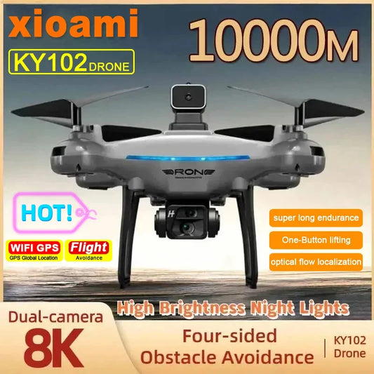 For Xiaomi KY102 Drone 8K Profesional Dual-Camera Aerial Photography 360 Obstacle Avoidance Optical Flow Four-Axis RC Aircraft