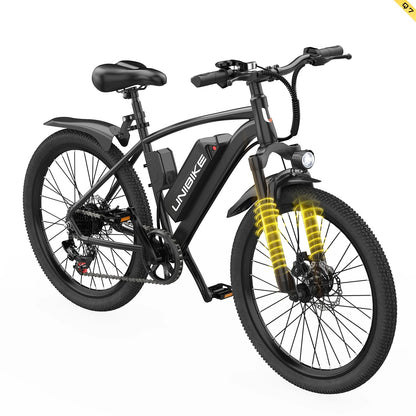 UNIBIKE Q7 Adult Electric Bike 250W Motor 36V10AH Battery E-bike Folding City Commuting 26 Inch Tire Portable Electric Bicycle Torange
