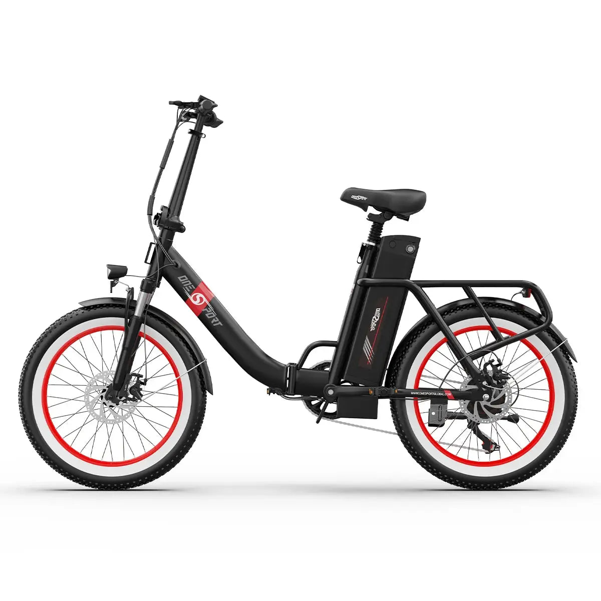 ONESPORT OT16-2 Folding E-Bike, 20'' Tires, 250W Motor, 48V 17Ah Battery, Shimano 7-Speed, 25km/h, Disc Brakes Torange
