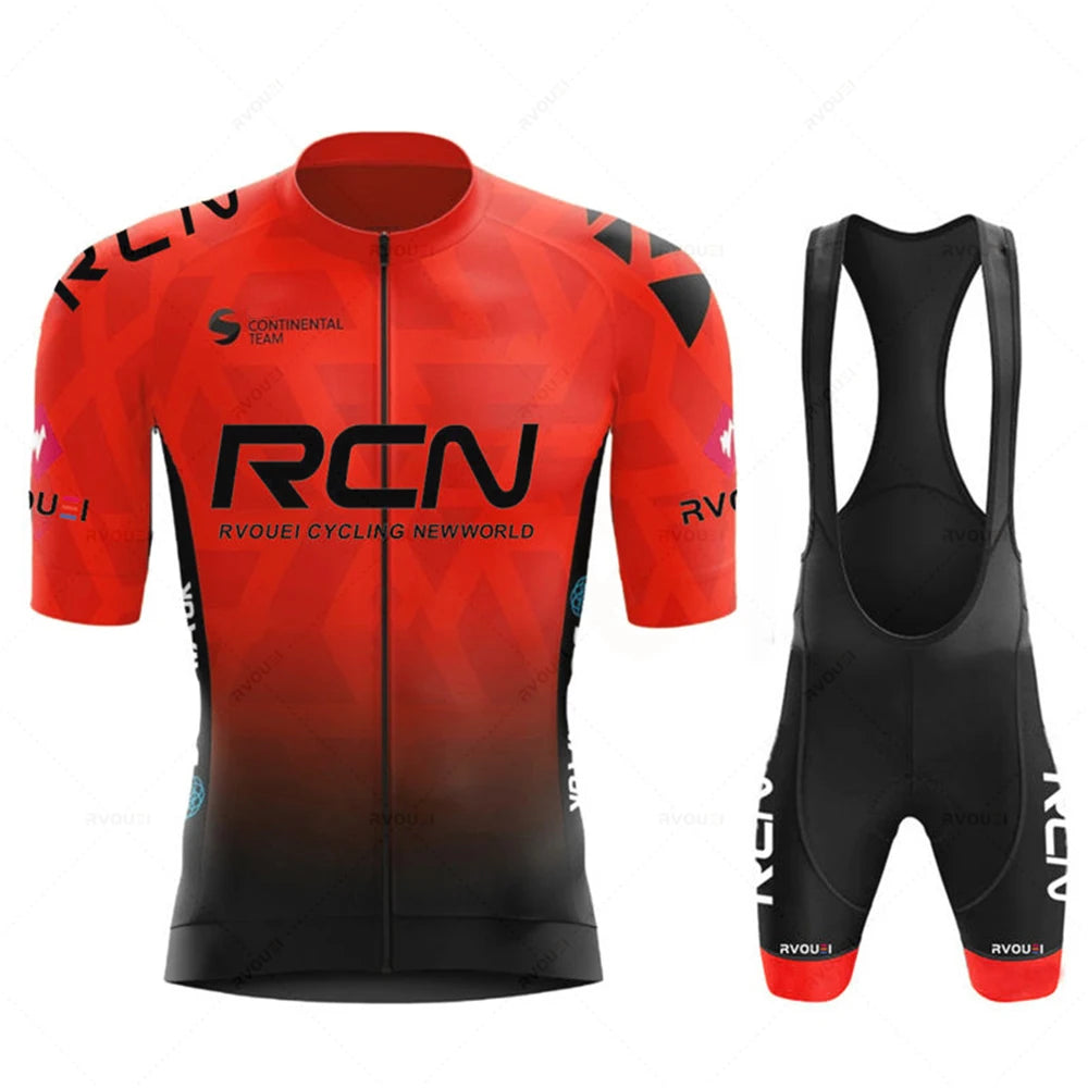 2026 Rvouei Team Cycling Jersey Set Summer Breathable Road Bicycle Suit Riding Uniform Bike MTB Clothing New Sports Cycling Kits Torange