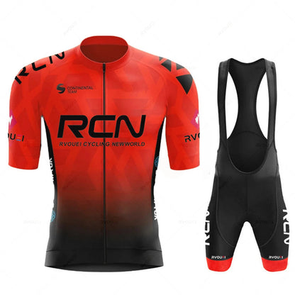 2026 Rvouei Team Cycling Jersey Set Summer Breathable Road Bicycle Suit Riding Uniform Bike MTB Clothing New Sports Cycling Kits Torange