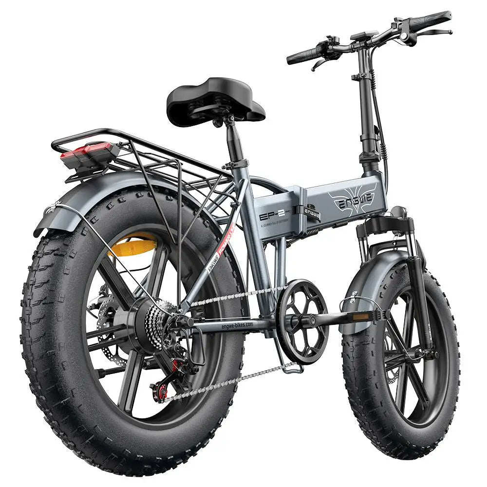 ENGWE EP-2 Pro Folding Electric Bike, 250W Motor 20*4.0 inch Fat Tire 48V 13Ah Battery 25km/h Max Speed 120km Range -Black
