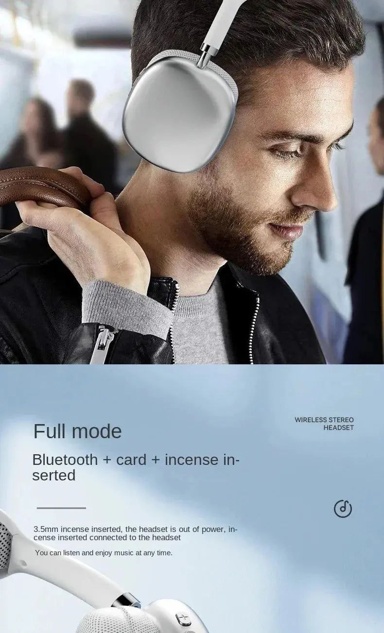 NEW P9 Pro Max Air Wireless Bluetooth Headphones Noise Cancelling Earphones Mic Pods Over Ear Sports Gaming Headset For Apple Torange