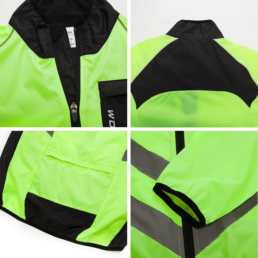 WOSAWE Cycling Rain Jacket High Visibility MultiFunction Jersey Road MTB Bike Bicycle Windproof Quick Dry Rain Coat Windbreaker