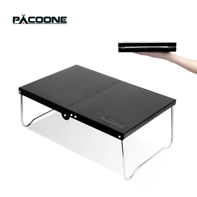 PACOONE Ultralight Mini Folding Table,Outdoor Camping Table with Aluminum Alloy Material for Family Outdoor Picnic Dinner BBQ