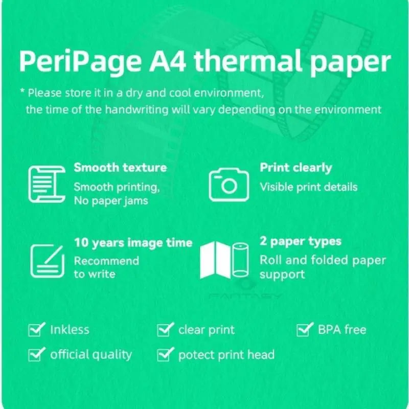 Peripage A40  203/304dpi Portable A4  Mini  Printer  Inkless Thermal Paper Wireless Bluetooth Phone Photo Size A40