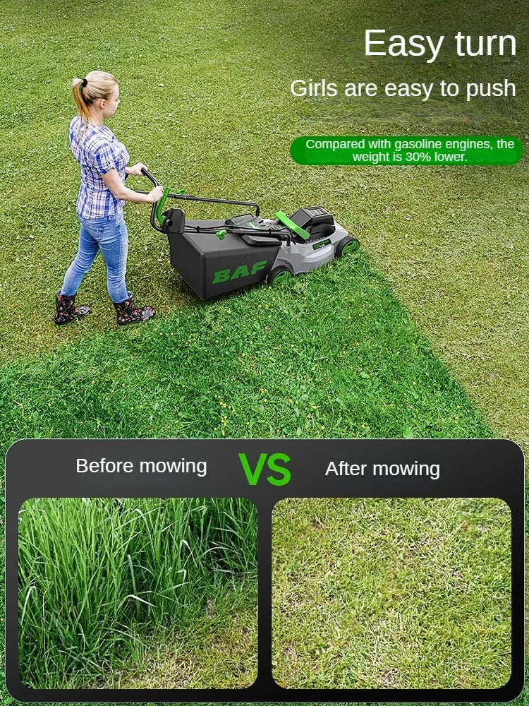 High-Power Electric Lawn Mower - Perfect for Large Yards, Push-Style Efficiency and Corded Operation Included