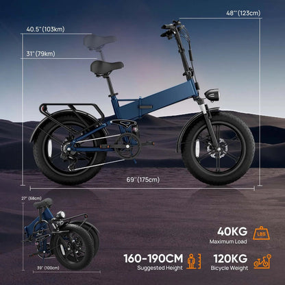 URLIFE Electric Bicycle T5 1500W Brushless Motor 48V13AH Battery Snow E-Bike 20.4.0-Inch Fat Tire Full Suspension  Electric Bike Torange
