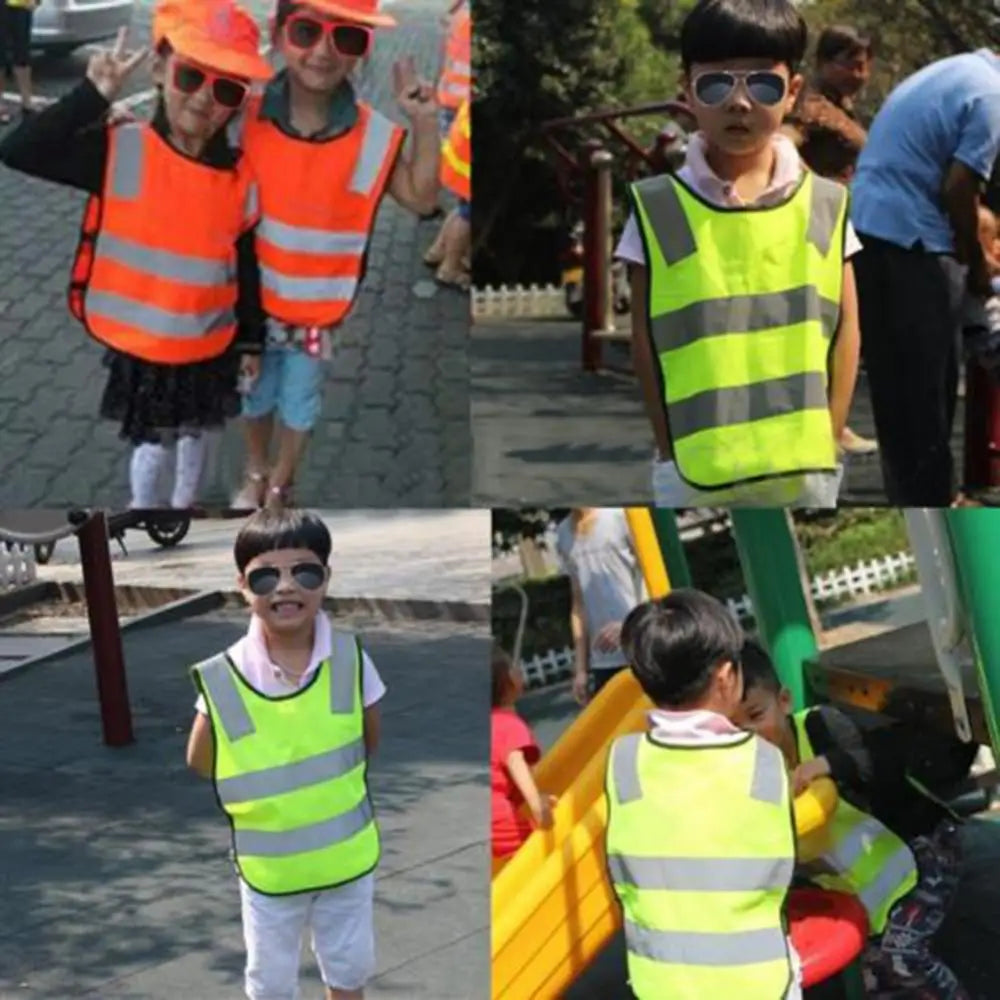 Kids Safety Vest High Visability Jacket School Children Highlight Reflective Straps Night Work Security Cycling Safety Vest