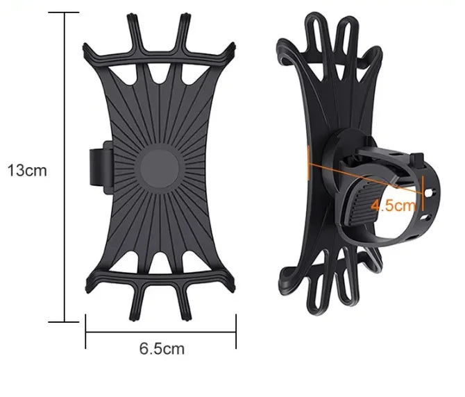 360 Rotatable Bicycle Phone Holder Silicone Motorcycle Stand Bracket GPS Support For Iphone 11 Xiaomi 10 Huawei P40 Torange