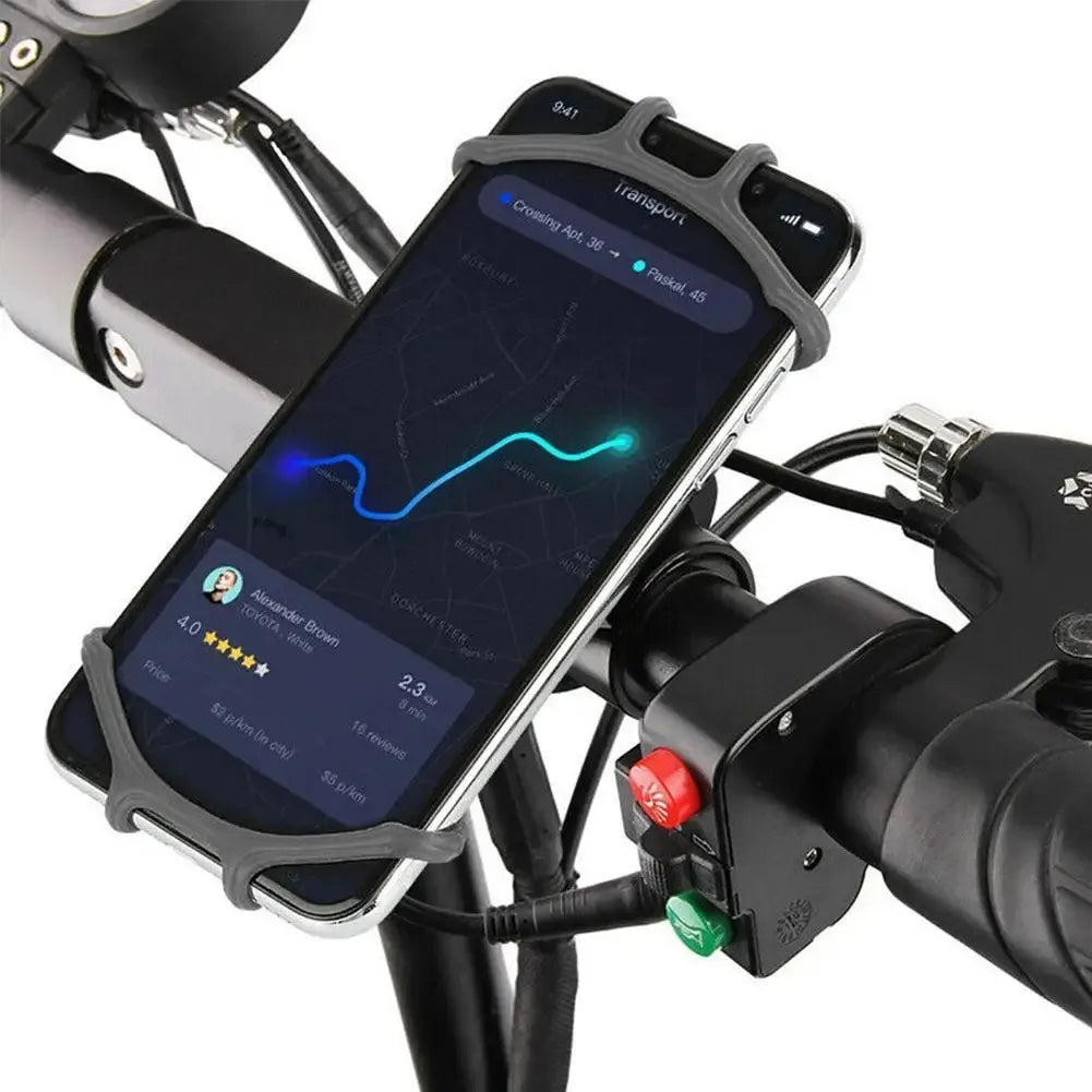 360 Rotatable Bicycle Phone Holder Silicone Motorcycle Stand Bracket GPS Support For Iphone 11 Xiaomi 10 Huawei P40 Torange
