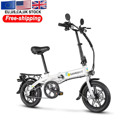 E-Bike SAMEBIKE YINYU14-T 350W Motor 36V7.8AH Lithium Battery City Commuting Electric Bicycle Adult 14 Inch Tire Electric Bi Torange