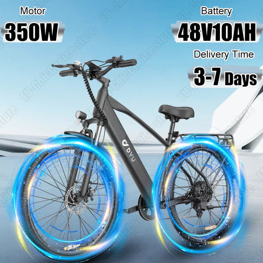 Electric Bicycle DYU C5 350W Brushless Motor 48V10AH Built-in Lithium Battery E-bike 27.5 Inch Tire Adult Urban Electric Bike