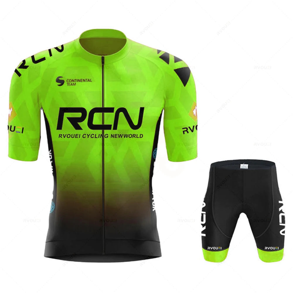 2026 Rvouei Team Cycling Jersey Set Summer Breathable Road Bicycle Suit Riding Uniform Bike MTB Clothing New Sports Cycling Kits Torange