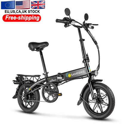 E-Bike SAMEBIKE YINYU14-T 350W Motor 36V7.8AH Lithium Battery City Commuting Electric Bicycle Adult 14 Inch Tire Electric Bi Torange